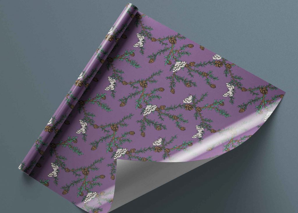 Floral Purple Gift Wrap