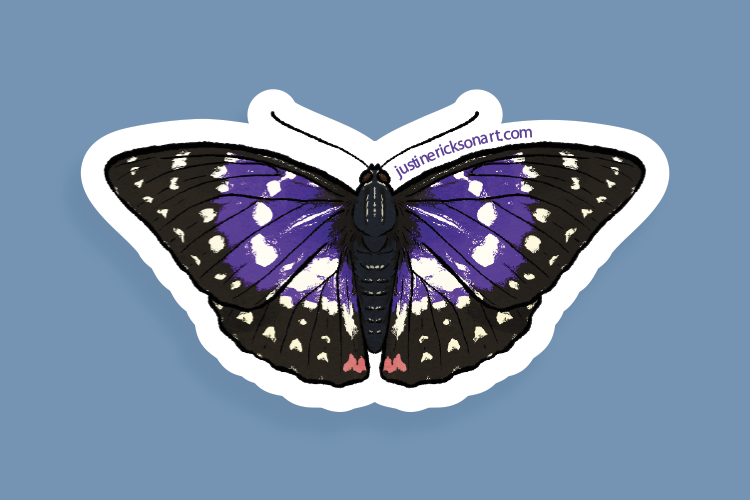 Purple Emperor Butterfly Sticker