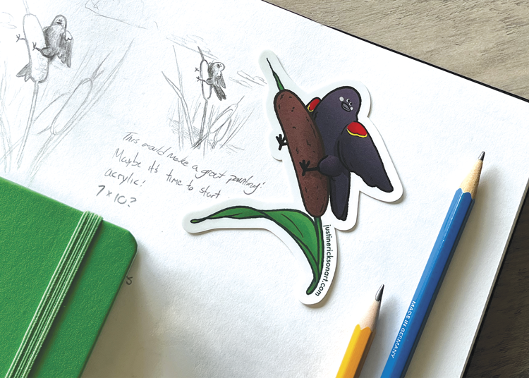 Red-winged Blackbird Sticker - Image 2